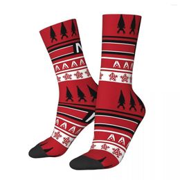 Men's Socks Funny RED N7 Christmas Vintage Harajuku Mass Effect Game Hip Hop Seamless Crew Crazy Sock Gift Pattern Printed