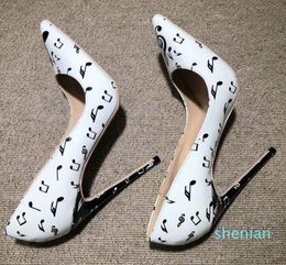 Women's New Spring Graffiti High-heeled Shoes ,Sexy Colour Matching Pointed tip Fashion Ladies