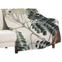 Blankets Acacia Vintage Botanical Print Throw Blanket Sofa Cute And