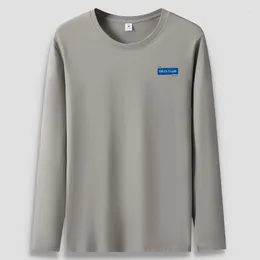 Men's T Shirts Man's Normal Designer T-shirt Chest Logo Small Blue Print Long Sleeves Male Thin Round Neck Custom Shirt Anime Clothings