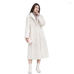 Women's Fur Winter Women Long Loose Mink Faux Coat Outerwear 2023 Fashion Solid Thick Warm Jacket Parkas Oversized Female Clothing