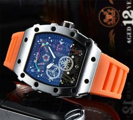 Wristwatch classic designer watch for mens multi dial work leisure sports orologio five pointed star fashion quartz luxury watches skeleton rubber strap xb011 C23
