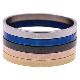 Bangle Crucifix Titanium Steel Classic Fashion Couple Bracelet Multi-color Choice