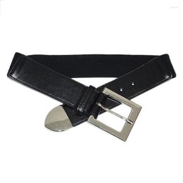 Belts Stylish Women's Belt Metal Square Buckle - Fashion Elastic Waist Wrap