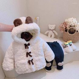 Down Coat Baby Girl Boy 2023 Autumn Winter Jacket Thick Lamb Wool Infant Child Warm Sheep Like Outwear Cotton 1-5Years