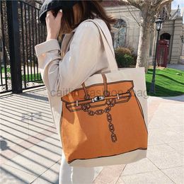 Shoulder Bags Women's Bag 2023 Trend Creative Designer Canvas Shoulder Bag Reusable Shopping Bag Casual Handbag caitlin_fashion_bags