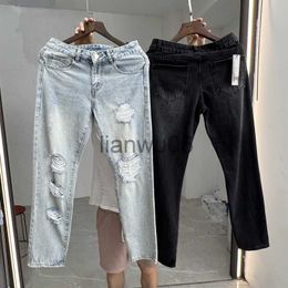 Men's Pants Real Life Photo Essentials Denim Jeans Men Women Couples Streetwear Ripped Jeans One Day Shipped Out J230829