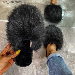 Winter Home Slippers Indoor Warm House Fluffy Women Ladies Fashion Fur Slides Soft Plush Cover Toe Ytmtloy Zapatilla Muje Casa 1 T230828 758
