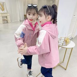 Jackets Children Girls Outerwear Kids Clothes Fashion Casual Coats Spring Autumn Outdoor Windbreaker Teen Student Hooded Tops