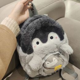 Waist Bags 2023 Velvet Women's Bag Cartoon Backpack Plush Doll Mini Cute Book Versatile Casual Gift s 230828