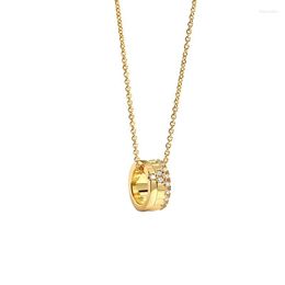 Chains Ins Gear Geometry Diamond-set Round Bead Pendant Small Waist Transfer Sweater Chain Birthday Party Jewellery