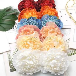 14cm/10pcs Large Peony Artificial White Rose Silk Flower Heads For Wedding Decoration DIY Wreath Scrapbooking Craft Fake Flowers HKD230829