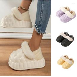 Slippers Women Home Indoor Bedroom Couple Cotton Slipper Solid Soft Flip Flops Autumn Winter Warm Furry Plush Shoes Floor Slides