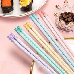 Chopsticks Bear Household Lacquerless Colour Tableware Set Kitchen Little -grade Candy Tools Design Alloy 1
