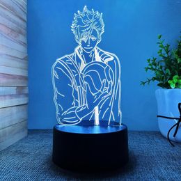 Night Lights Anime Led Light Haikyuu Tetsuro Kuroo For Bedroom Decor Birthday Gift Battery Powered Nightlight Manga Gadget Haikyu Lamp