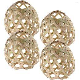 Pendant Lamps 4 Pcs Bamboo Lampshade Rustic Woven Shades Home Ornaments Light Weaving