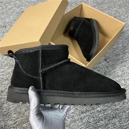 2023 Tazz Slippers Chestnut Fur Slipper Slides Sheepskin Fluffy Mules Women Men Ultra Mini Platform Boot Shoes Suede Upper Comfort Fall Winter