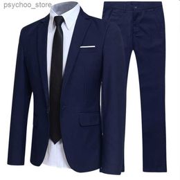 Men's Business Blazer Three Piece Sets Jacket Coat + Pant + Shirt Bridegroom Wedding Formal Dress Luxury Suits For Man Outfit Q230828