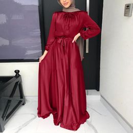 Casual Dresses Dubai Muslim Sleeve Abaya Islamic Elegant Dress Arab Kaftan Long Women's African Maxi