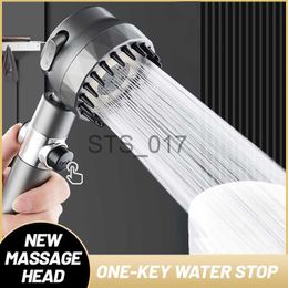 Bathroom Shower Heads Zhang Ji New 3 Models Adjustment High Pressure Water Saving 360 Rotation One-key Stop Water Massage Shower Bathroom Accessories x0830