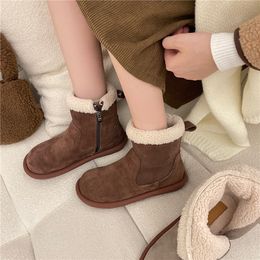 Winter-Freizeitschuhe, modische Damenstiefel, Designer-Braun, warme Damen-Booties, rutschfeste Designer-Outdoor-Schuhe, Größe 35–39