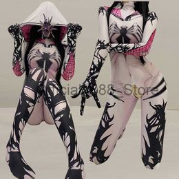 Anime Cosplay Sexy Body Suits Zipper Open Crotch Bodysuit Christmas Tights RoleplayJumpuit Zentai Halloween Costumes for Women x0830