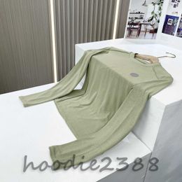 LU fishbone base shirt, Bean paste green long sleeve,designer base shirt, comfortable fit, high elasticity average size, Applicable weight: 40kg-65kg qd325433