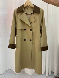 Women's Trench Coats 2023 Spring High-Grade Loose Over The Knee Long Draping Anti-Wrinkle Elegant Jacket