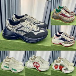 Rhyton Sneakers Designer shoes Multicolor Sneakers Beige Men Woman Trainers Vintage Chaussures Ladies casual leather Shoes Sneaker