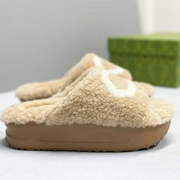 Luxury Slide Designer Women Wool Sandals Slipper Warm Comfort Slippers Autumn Winter Shoes EU35-45 NO463