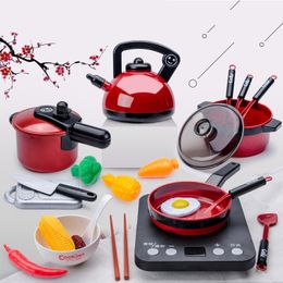 Kitchens Play Food Kitchen Toys Set For Kids Girl Cooking Baby Cutting Fruit Utensils Children s Simulation Education Pretend 230830