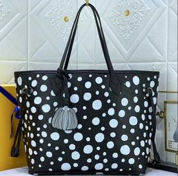 MT Totes YK Never Shopping Bag Designer Polka Dots MM Tote Women Yayoi Kusama Composite Bag With zipped pouch Leather Shoulder bags high quality luxury bags