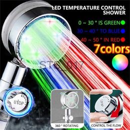 Bathroom Shower Heads LED Shower Head High Pressure Water Saving Filter Turbocharger Color Changing Rainfall Shower Head Bathroom Accessories Sets x0830