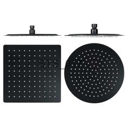 Bathroom Shower Heads BAKALA Round Square Stainless Steel Ultra-thin Showerheads 16/12/10/8 Inch Rainfall Shower Head Rain Shower BLACK Finish x0830