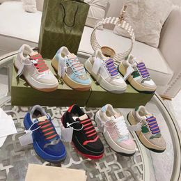 Womens Screener Sneakers with crystals metal Double canvas Mens Sports Shoes Top quality designer striped fashion retro leather Bi-color rubber sole sneakers 15