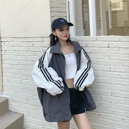 Women's Jackets Vintage Harajuku Windbreaker Jacket Women Oversized Korean Fashion Outdoor Track Couple Japanese Style Casual