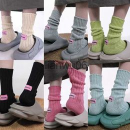 Others Apparel Korean Needle Thick Thread Knitted Middle Tube Socks Cotton Japanese Simple Pink Label Men Women Couples Sports Stacked Socks J230830