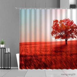 Shower Curtains Shower Curtains 3D Print Plant Forest Trees Pine Needles Bamboo Leaves Curtain For Baths Waterproof Bathtub Screen R230831