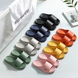 Slippers 2023 Home Summers Beach Thick Platform EVA Soft Woman Sandals Indoor Bathroom Anti-slip Men Ladies Shoes