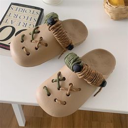 Slippers LLUUMIU Summer 2023 Women EVA Soft Sole Sandals Cute Girl Shoes Non-slip Baotou Home Slipper Platform Flip Flops