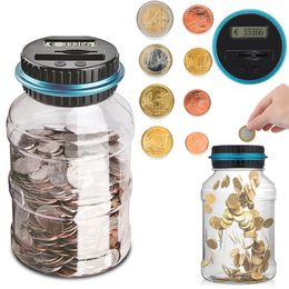 Novelty Items Piggy Bank Money Box Jar 1.5L 1.8L ATM Counter Electronic Digital LCD Counting Coin Money Saving Box Coins Storage Box Jar 230830