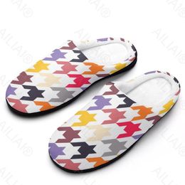 Slippers Houndstooth Pattern (5) Sandals Plush Casual Keep Warm Shoes Thermal Mens Womens Slipper Have Soft Anime Mule