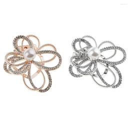 Brooches Women's Rhinestone Flower Scarves Buckle Brooch Lady Dress Decor