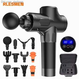 Massage Gun RLESMEN Professional Massage Gun 12 Heads Electric Muscle Massager Handheld Fascial Gun Relaxation For Men Adult Bodybuilding Q230901