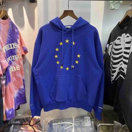 Men's Hoodies Sweatshirts High Quality Star Pattern Men Hoodie Plus Velvet Thickening Pullovers Oversize Women Sweatshirts Streetwear Men Clothing