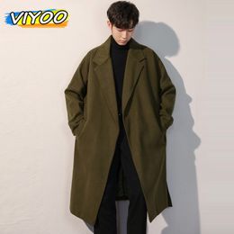 Mens Wool Blends Winter luxury Cardigans Trench Male Black Overcoat Coat Long Padding Clothes Jac Windbreaker For Men 230829