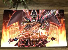 Mouse Pads Wrist Rests YuGiOh Red Eyes Dark Dragon TCG CCG Playmat Trading Card Game Mat Rubber Table Desk Gaming Play Mat Mousepad Mouse Pad 60x35cm R230830