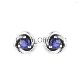 Stud Earrings QANDOCCI 2023 Spring September Birthstone Eternity Circle Earring For Women 925 Silver DIY Fits European Jewellery x0830