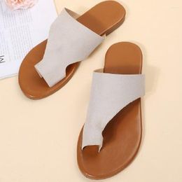 Slippers Ladies PU Leather Shoes Comfortable Platform Flat SandalsLadies Casual Soft Sole Big ToeFoot CorrectionSandals Women