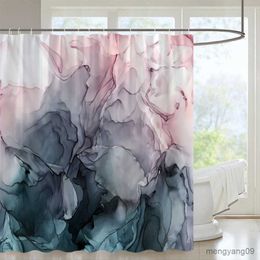 Shower Curtains Marble Shower Curtain Set Creativity Texture Fabric Home Decor Bath Curtains Bathroom Products Hanging Cloth R230830